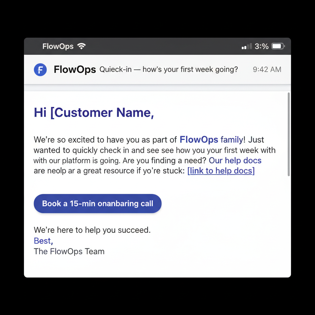 FlowOps — Customer service (Onboarding check-in)