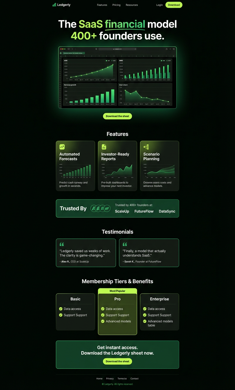 Ledgerly landing page
