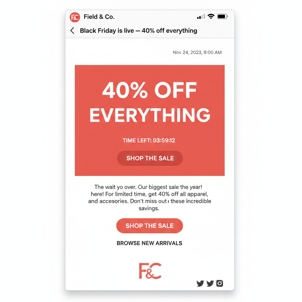 Field & Co. — Sales (BFCM blast)